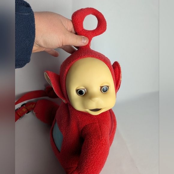 90' Vintage TELETUBBIES PO Red Backpack Plush Collectible Y2K Rubber Face - Picture 4 of 10